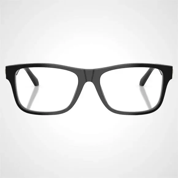 New VERSACE Eyeglasses Black Square 56-17-145mm Gold Medusa Versace